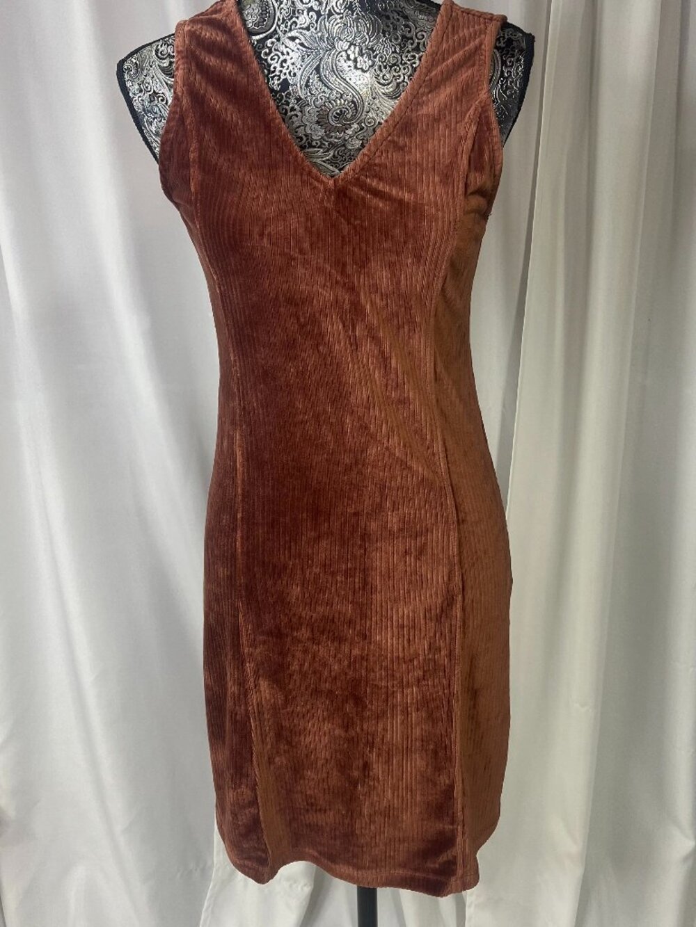 Planet Gold Velvet V-Neck Tank Dress Size Large Goth/Fairy/Boho